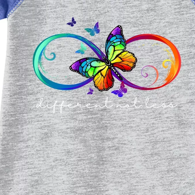 Different Not Less Autism Awareness Neurodiversity Butterfly Infant Baby Jersey Bodysuit