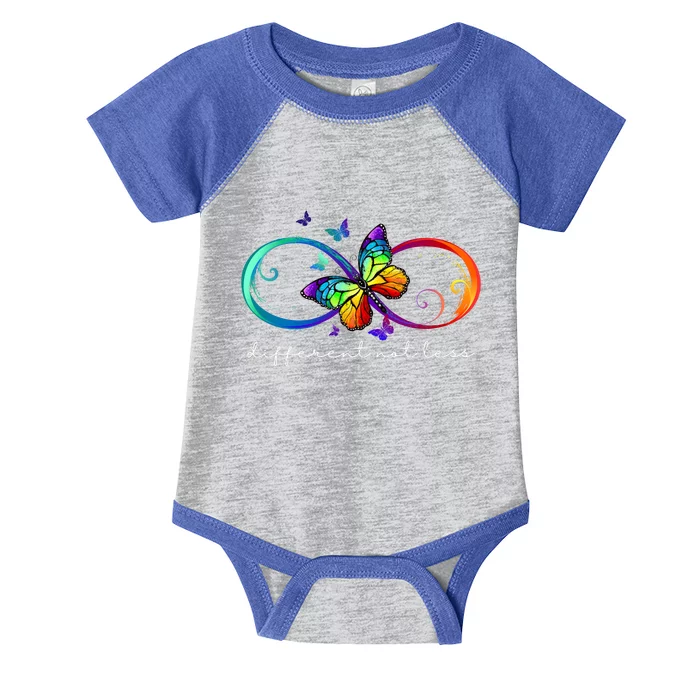 Different Not Less Autism Awareness Neurodiversity Butterfly Infant Baby Jersey Bodysuit