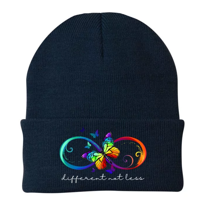 Different Not Less Autism Awareness Neurodiversity Butterfly Knit Cap Winter Beanie