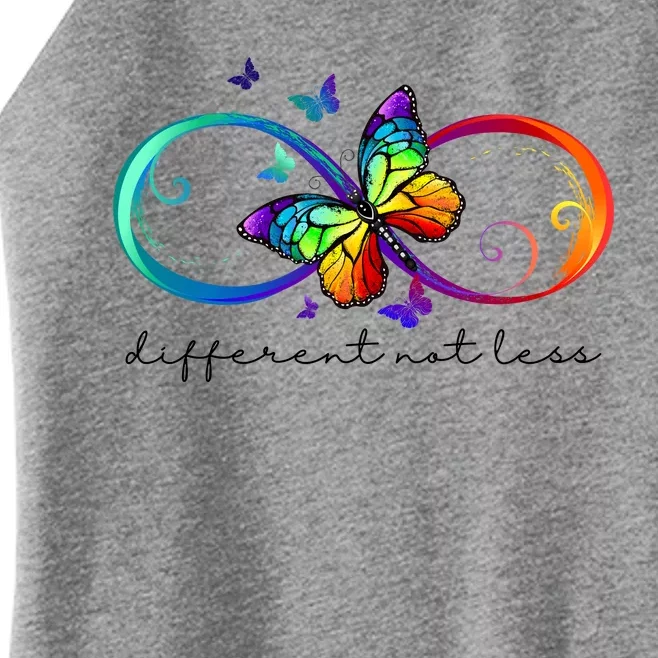 Different Not Less Autism Awareness Neurodiversity Butterfly Women’s Perfect Tri Rocker Tank