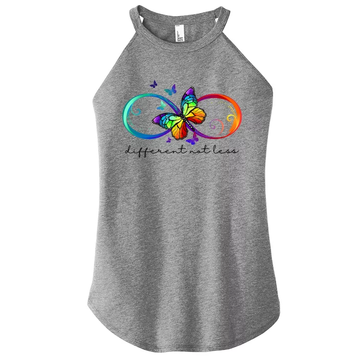 Different Not Less Autism Awareness Neurodiversity Butterfly Women’s Perfect Tri Rocker Tank