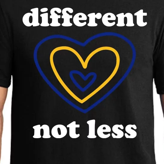 Different Not Less Down Syndrome Awareness Heart Pajama Set