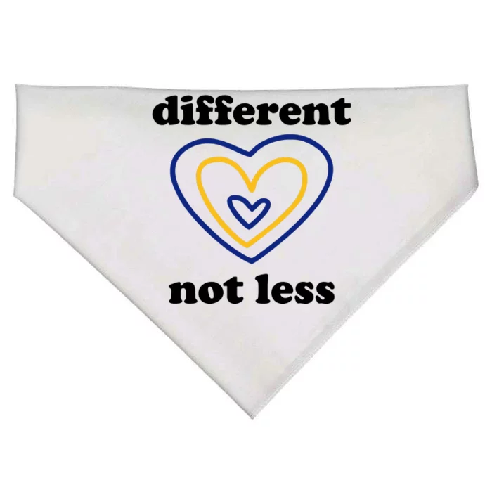 Different Not Less Down Syndrome Awareness Heart USA-Made Doggie Bandana