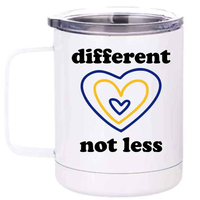 Different Not Less Down Syndrome Awareness Heart Front & Back 12oz Stainless Steel Tumbler Cup