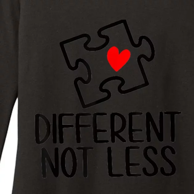 Diiferent Not Less Autism Awareness Puzzle Piece Heart Womens CVC Long Sleeve Shirt