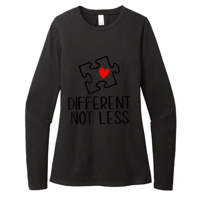 Diiferent Not Less Autism Awareness Puzzle Piece Heart Womens CVC Long Sleeve Shirt