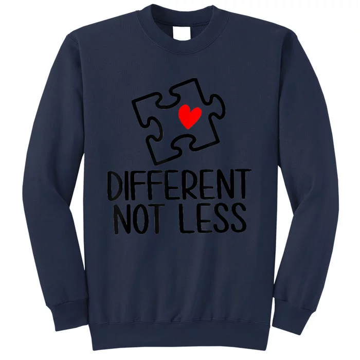 Diiferent Not Less Autism Awareness Puzzle Piece Heart Sweatshirt