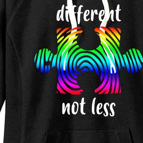 Different Not Less Neurodiversity Puzzle Women's Fleece Hoodie