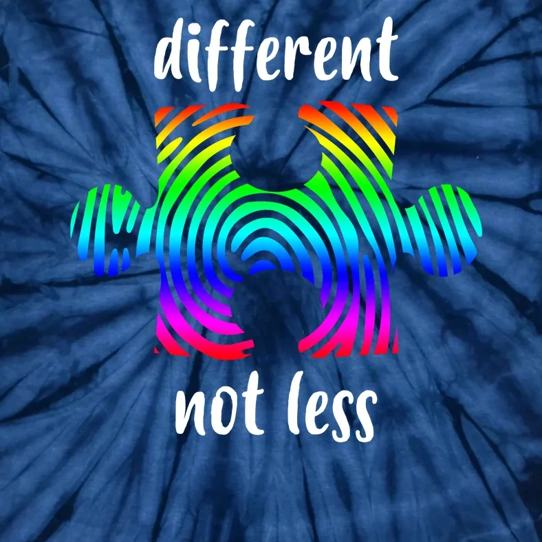 Different Not Less Neurodiversity Puzzle Tie-Dye T-Shirt