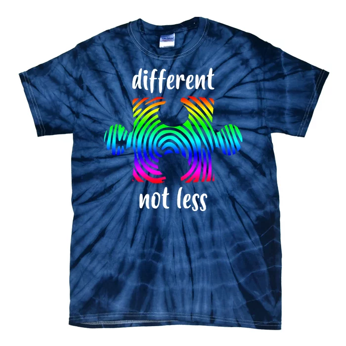 Different Not Less Neurodiversity Puzzle Tie-Dye T-Shirt