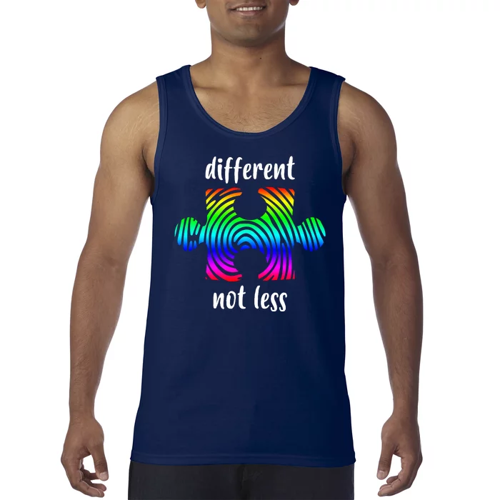 Different Not Less Neurodiversity Puzzle Tank Top