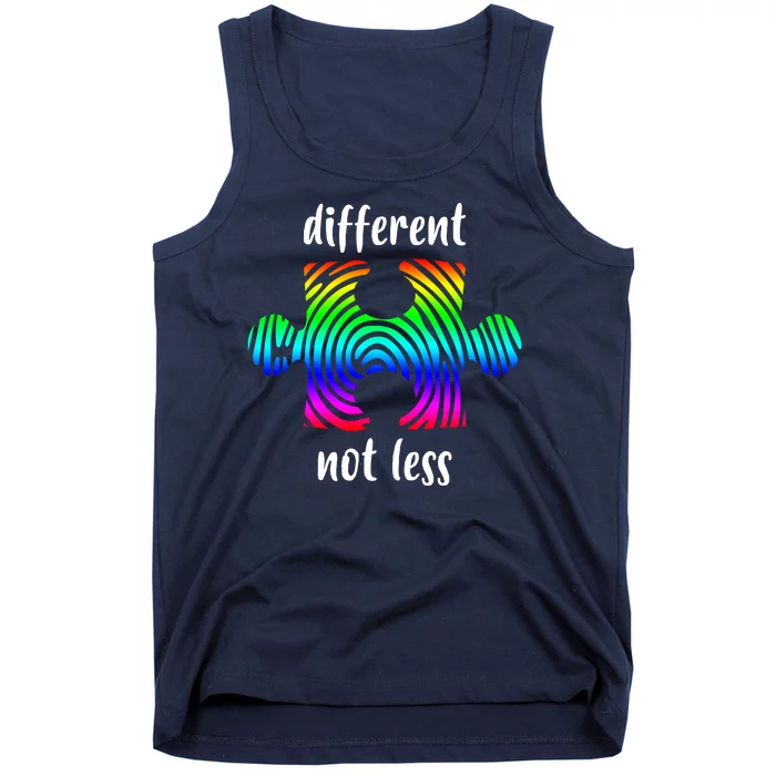 Different Not Less Neurodiversity Puzzle Tank Top