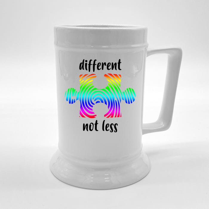 Different Not Less Neurodiversity Puzzle Front & Back Beer Stein