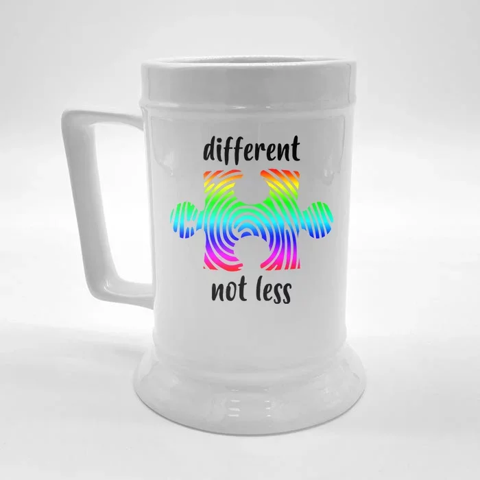 Different Not Less Neurodiversity Puzzle Front & Back Beer Stein