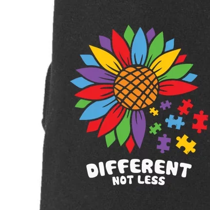 Different Not Less Sunflower Puzzle Autism Awareness Month Doggie 3-End Fleece Hoodie