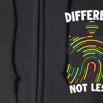 Diffirent Not Less Puzzle DNA Autism Awareness Day Full Zip Hoodie