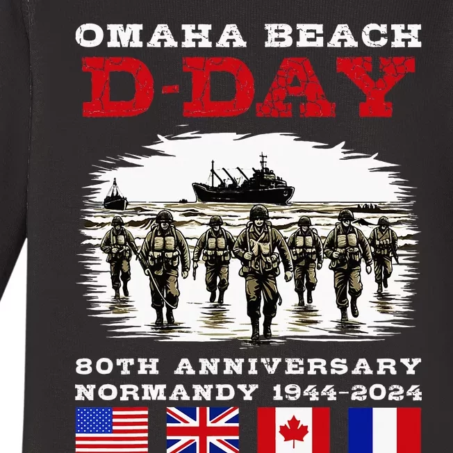 Dday Normandy Landings 80th Anniversary Baby Long Sleeve Bodysuit