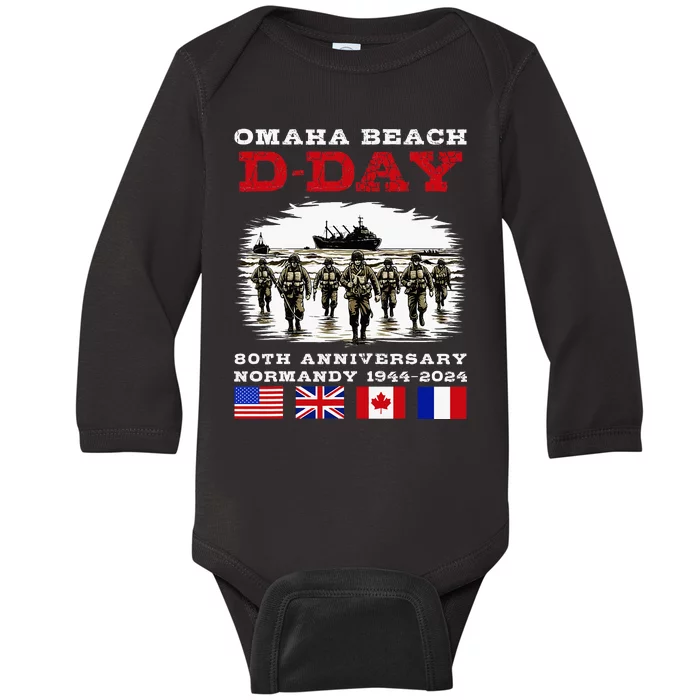 Dday Normandy Landings 80th Anniversary Baby Long Sleeve Bodysuit