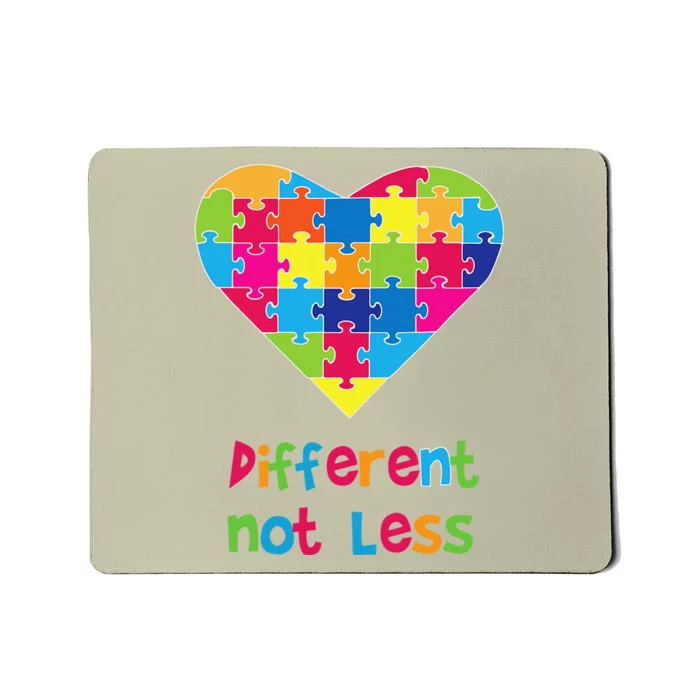 Different Not Less Autism Awareness Heart Puzzle Mousepad