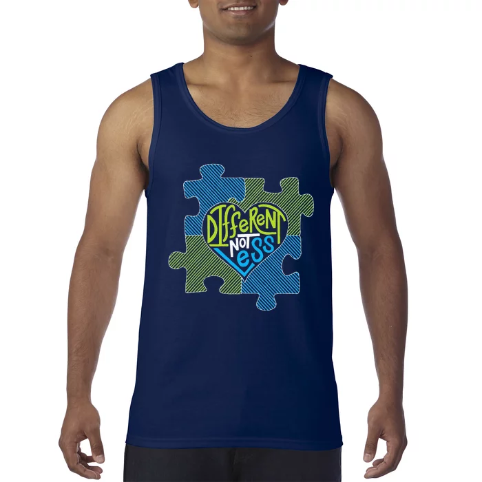 Different Not Less Autism Puzzle Piece Tank Top