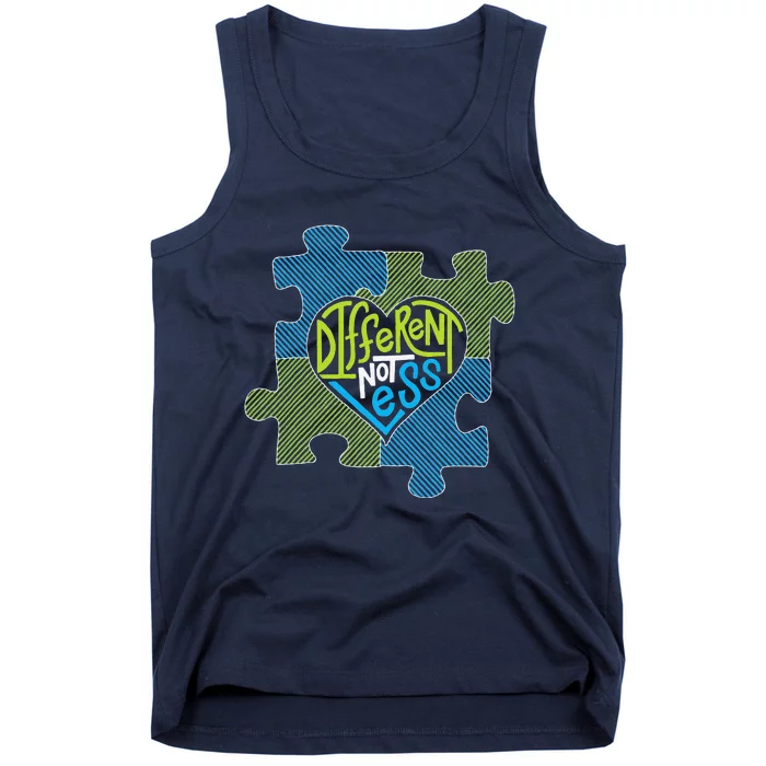 Different Not Less Autism Puzzle Piece Tank Top