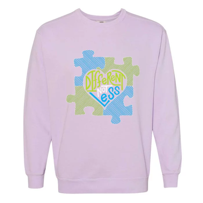 Different Not Less Autism Puzzle Piece Garment-Dyed Sweatshirt