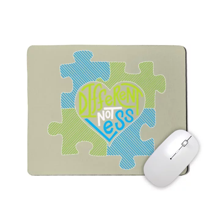 Different Not Less Autism Puzzle Piece Mousepad