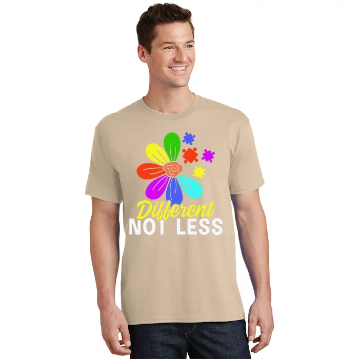 Different Not Less Puzzle Flower Autism Awareness T-Shirt