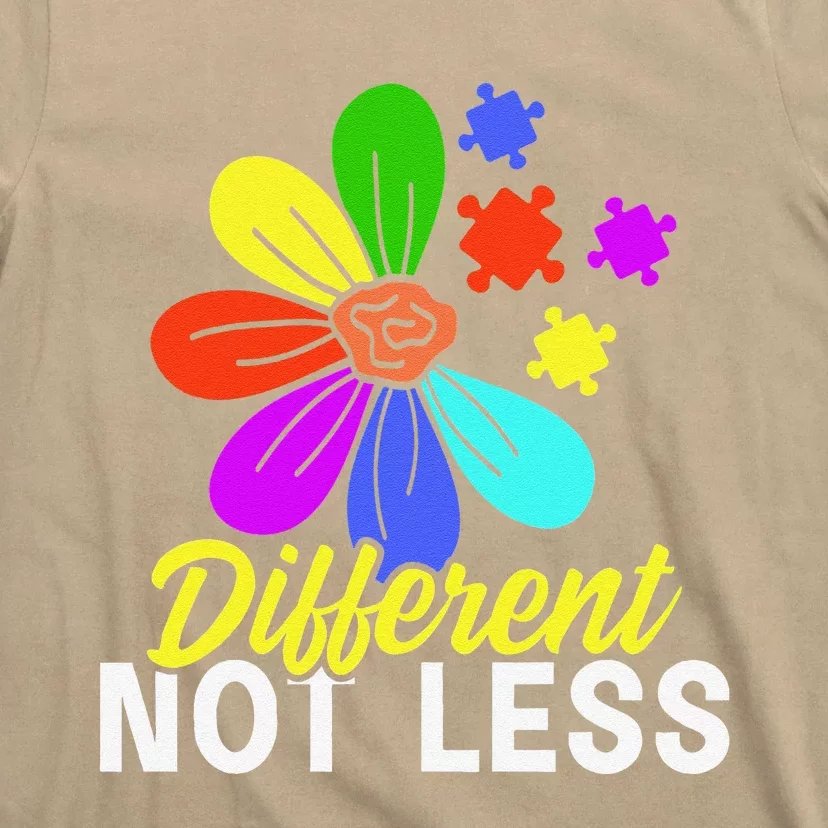 Different Not Less Puzzle Flower Autism Awareness T-Shirt