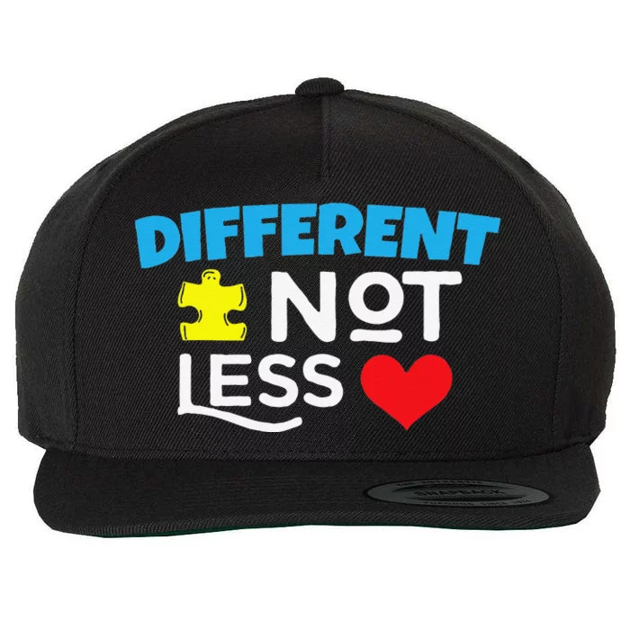 Different Not Less Autism Wool Snapback Cap