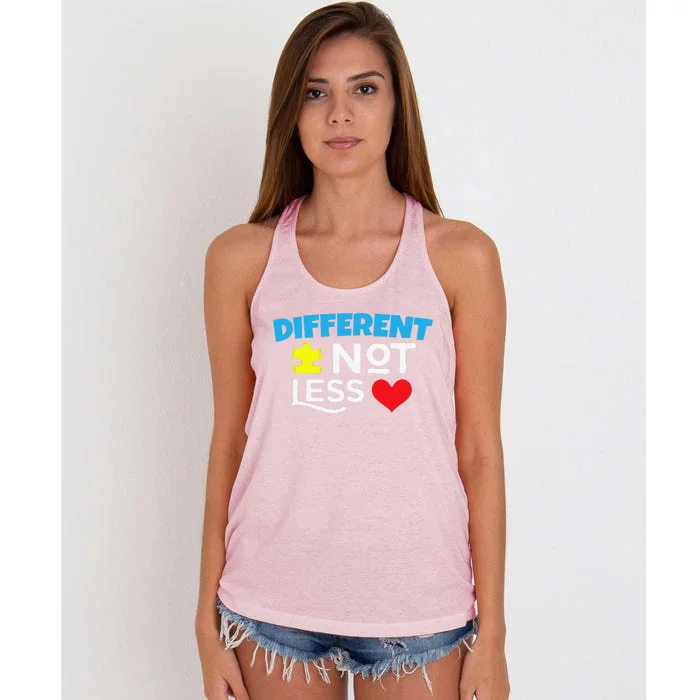 Different Not Less Autism Women's Knotted Racerback Tank