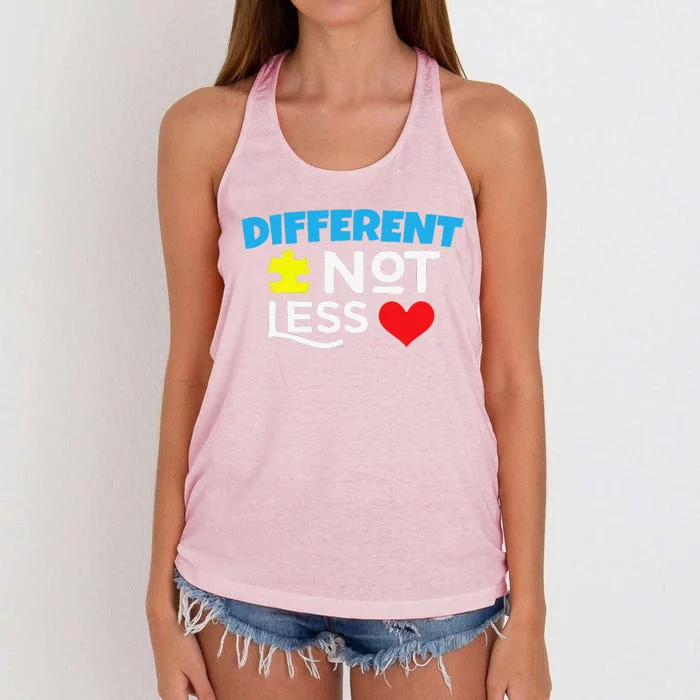 Different Not Less Autism Women's Knotted Racerback Tank