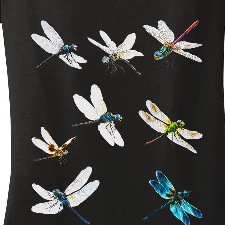 Dragonfly Natural Mosquito Repellent Bugs Free Women's V-Neck T-Shirt