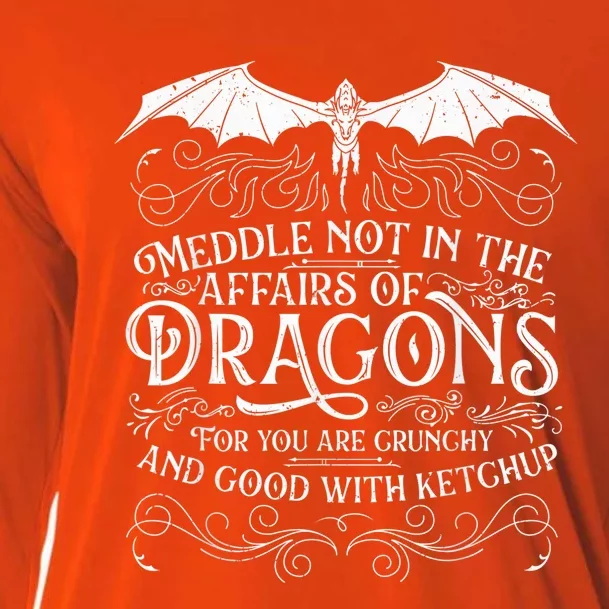 Do Not Meddle In The Affairs Of Dragons, Fantasy Art Cooling Performance Long Sleeve Crew