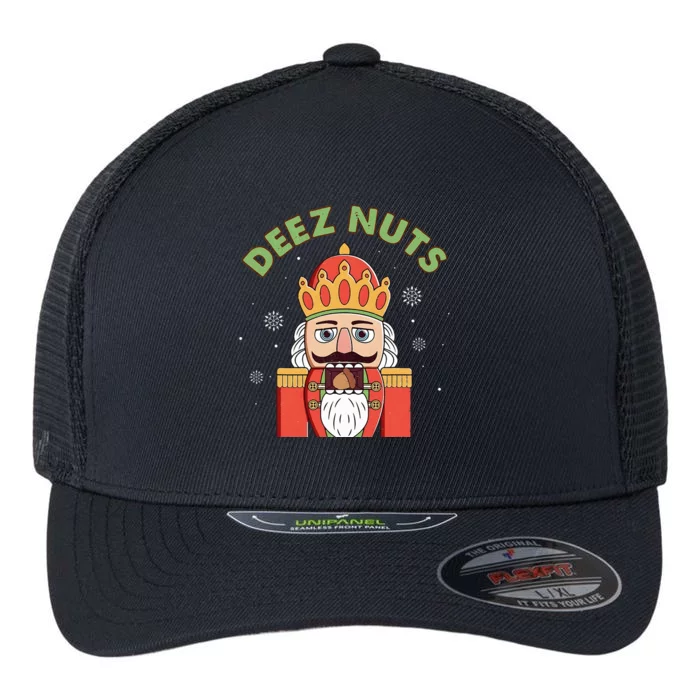 Deez Nuts Nutcracker Nut Funny Christmas Pjs Flexfit Unipanel Trucker Cap