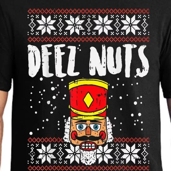 Deez Nuts Nutcracker Funny Ugly Christmas Sweater Meme Gift Pajama Set