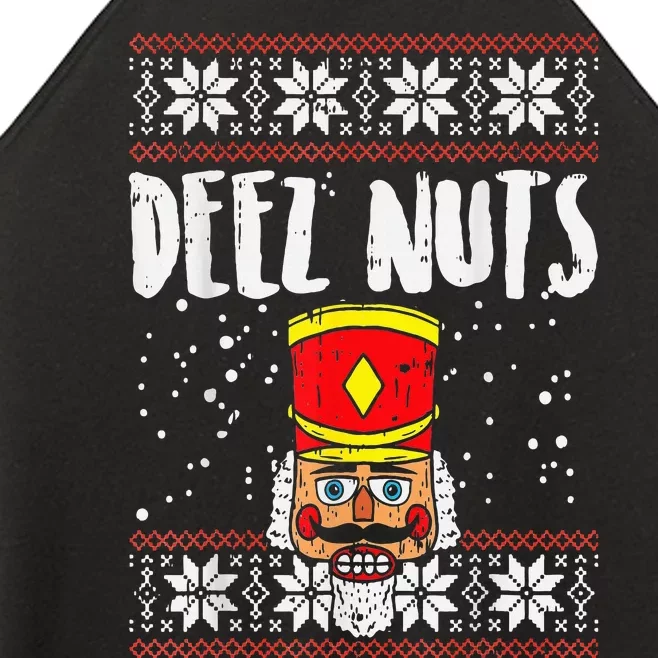 Deez Nuts Nutcracker Funny Ugly Christmas Sweater Meme Gift Women’s Perfect Tri Rocker Tank