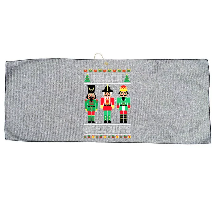 Deez Nuts Nutcracker Gifts Ugly Christmas Large Microfiber Waffle Golf Towel