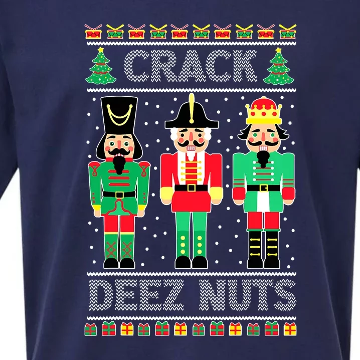 Deez Nuts Nutcracker Gifts Ugly Christmas Sueded Cloud Jersey T-Shirt