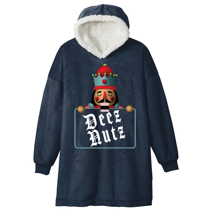 Deezs Nuts Nutcrackers Hooded Wearable Blanket