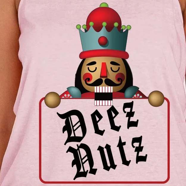 Deezs Nuts Nutcrackers Women's Knotted Racerback Tank