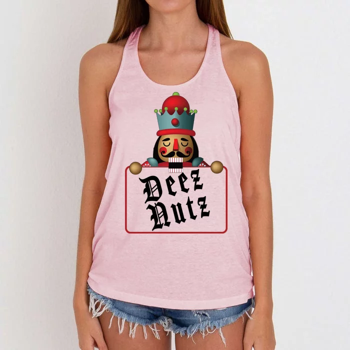 Deezs Nuts Nutcrackers Women's Knotted Racerback Tank