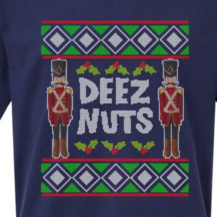 Deez Nuts Nutcracker Ugly Christmas Sueded Cloud Jersey T-Shirt