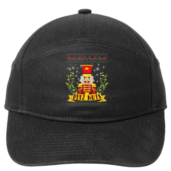 deez nuts nutcracker ugly christmas sweater 7-Panel Snapback Hat