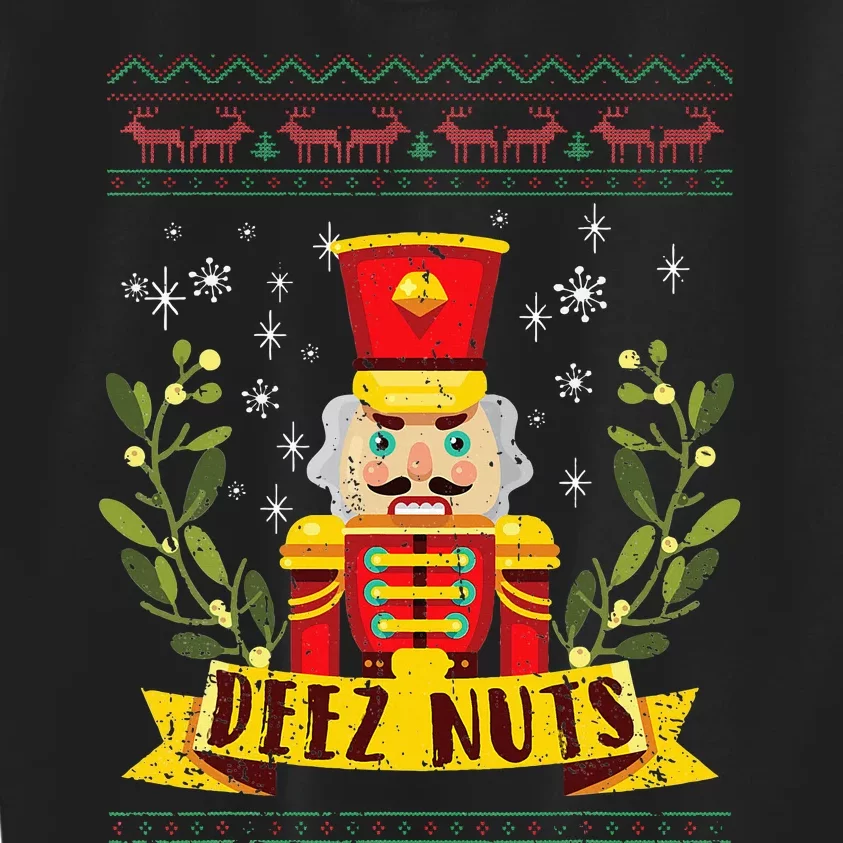 deez nuts nutcracker ugly christmas sweater Kids Sweatshirt