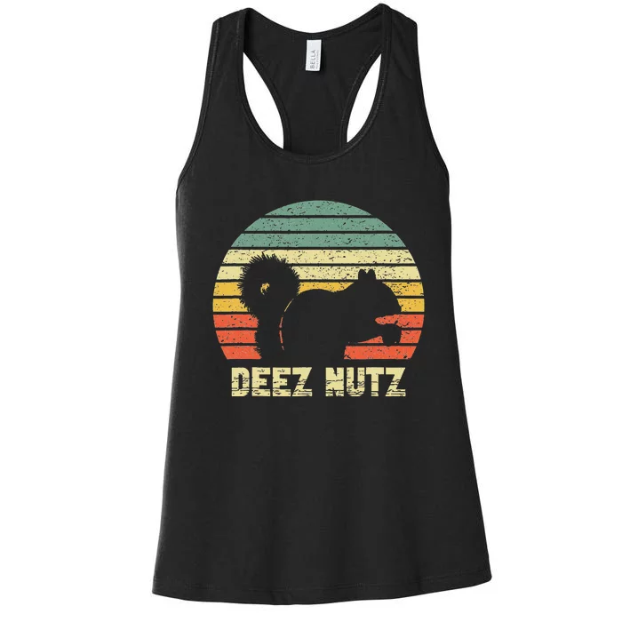 Deez Nuts Nutcracker Squirrel Deez Nutz Deezs Nut Women's Racerback Tank