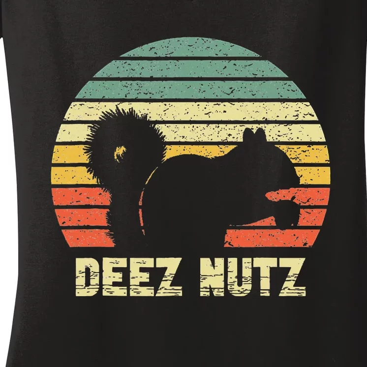 Deez Nuts Nutcracker Squirrel Deez Nutz Deezs Nut Women's V-Neck T-Shirt