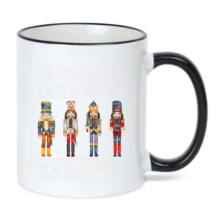 Deez Nuts Nutcracker Ugly Christmas Funny Funny Holiday Black Color Changing Mug