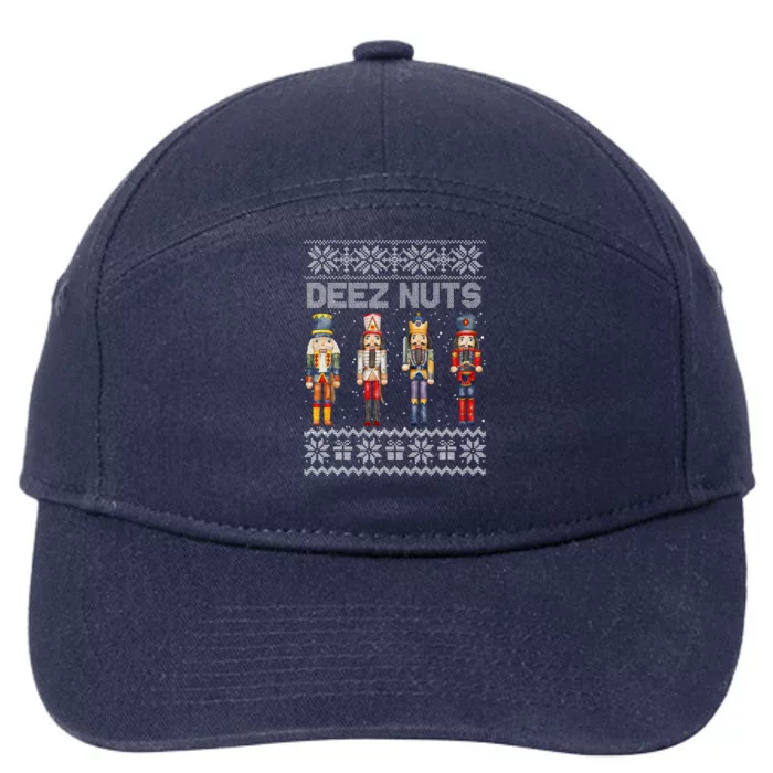 Deez Nuts Nutcracker Ugly Christmas Funny Funny Holiday 7-Panel Snapback Hat