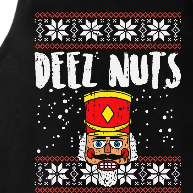 Deez Nuts Nutcracker Funny Ugly Christmas Sweater Ladies Tri-Blend Wicking Tank